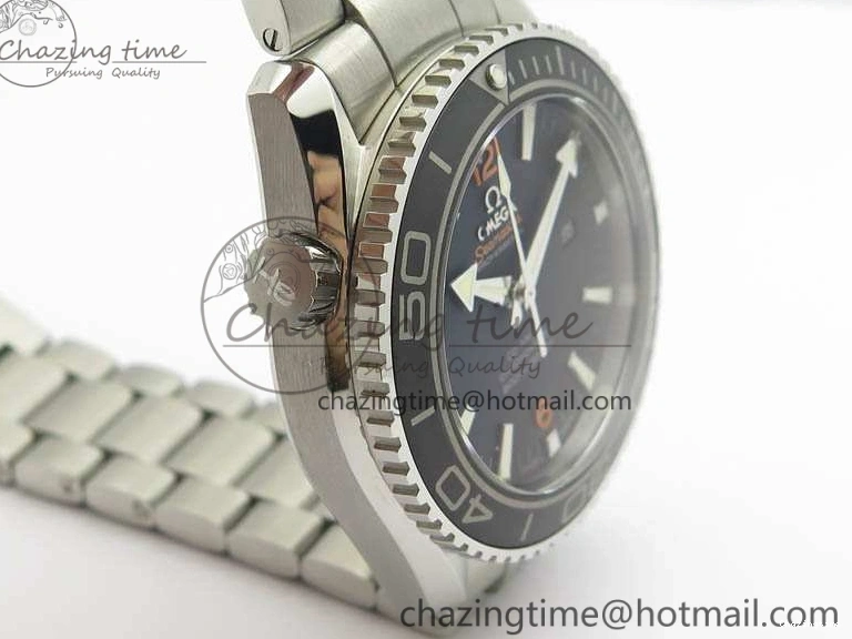 0415 Planet Ocean Pro 45mm OMF 1:1 Best Edition Orange Marker On SS Bracelet A8500 (Black Balance Wheel) Durable 8141